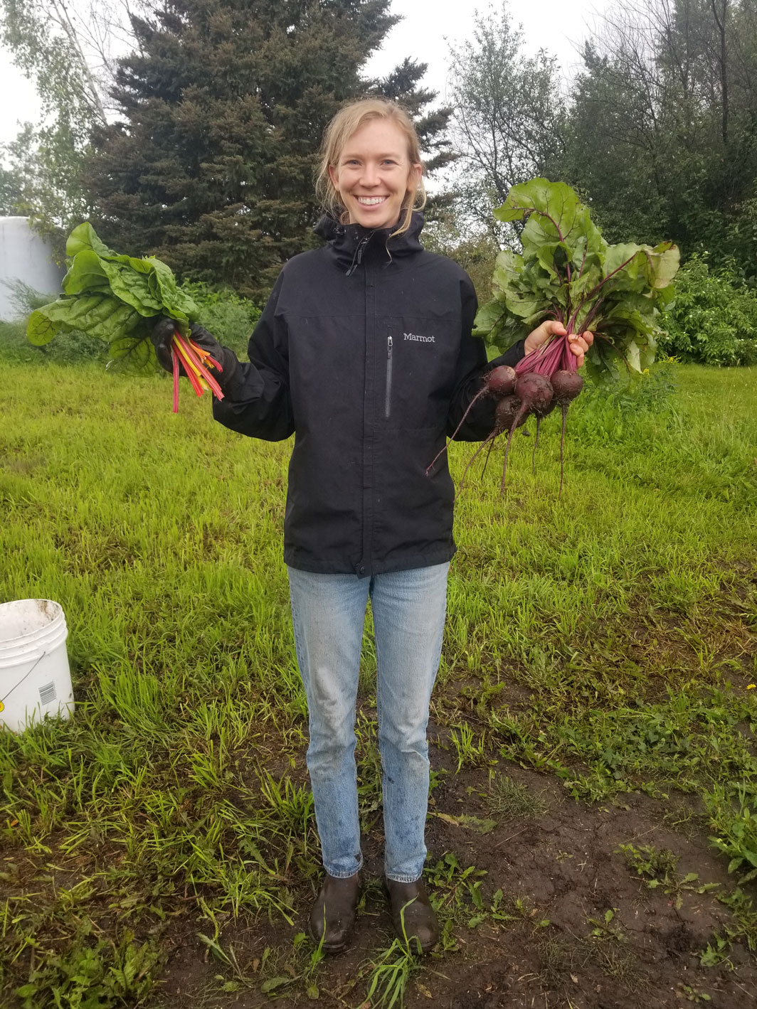 Mindy holding sweet potatoes