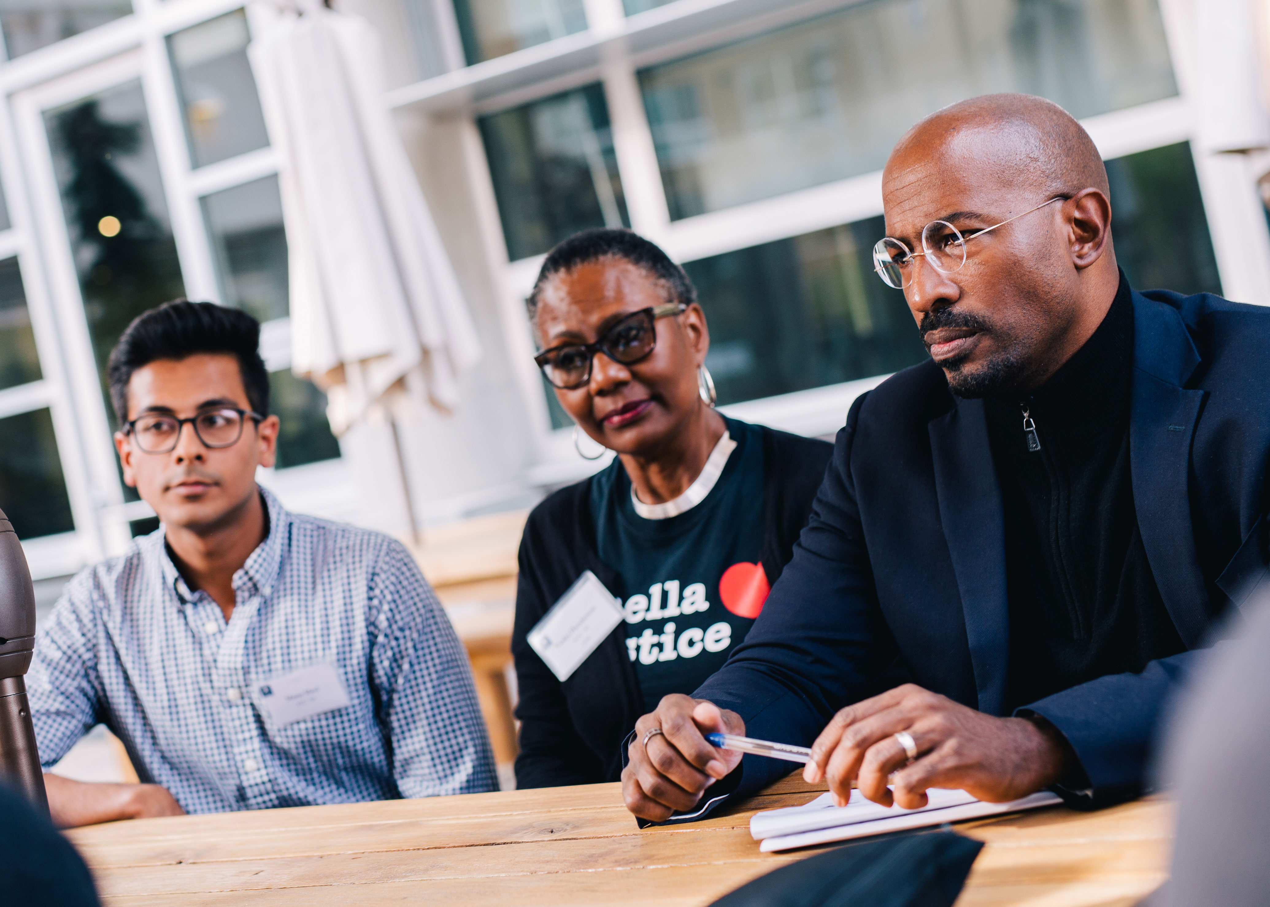 Van Jones with Berkeley faculty