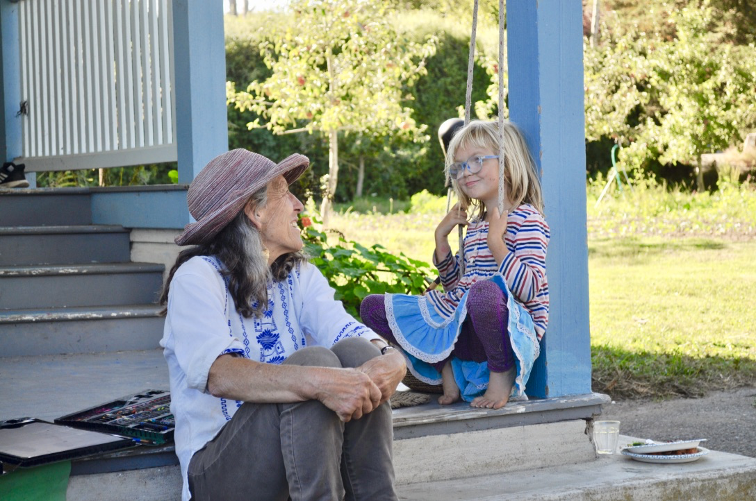 A woman and her grandchild.