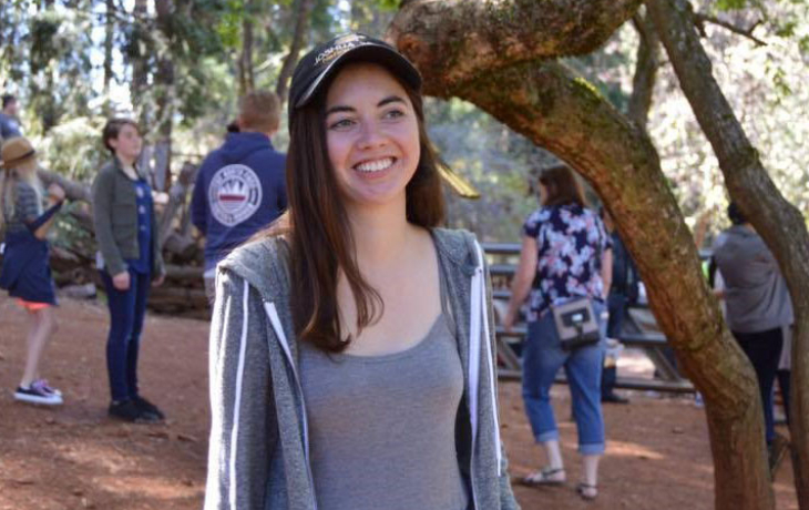 Student Megan Conner outside