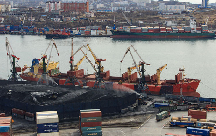 Ships in a harbor