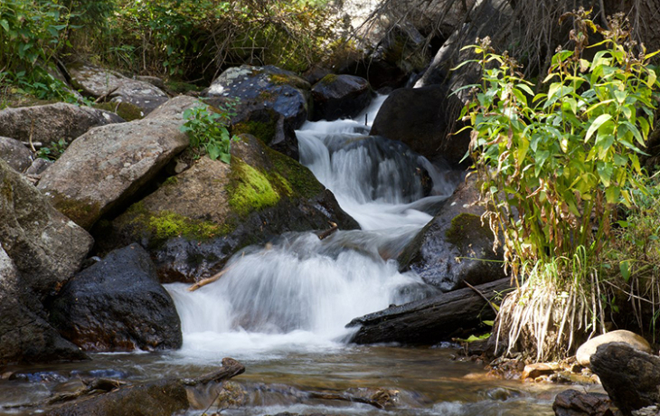 A waterfall