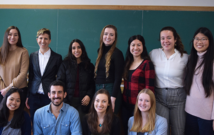 Students after giving their presentations. 