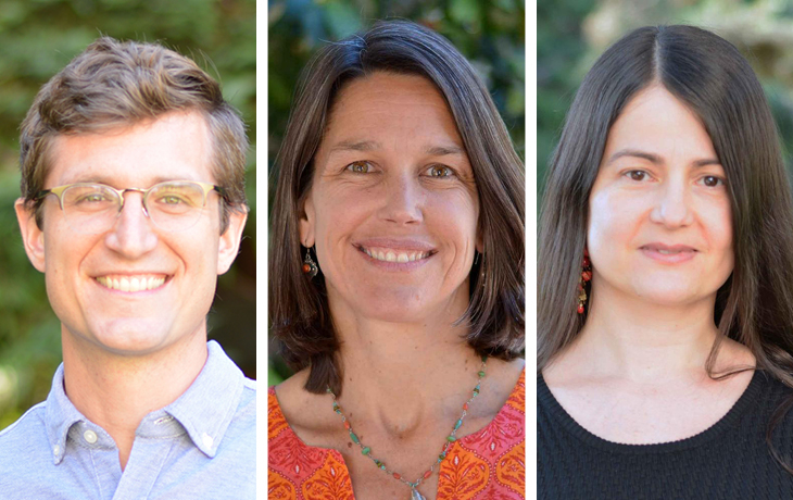Headshots of Jennifer Sowerwine, Timothy Bowles and Céline Pallud