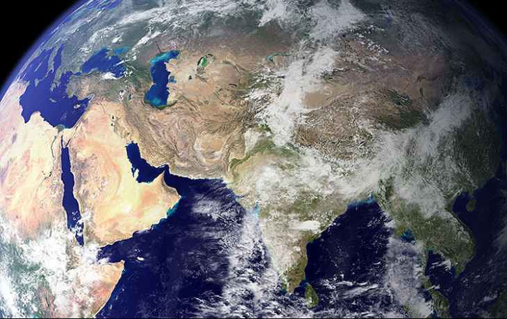 A satellite image of earth