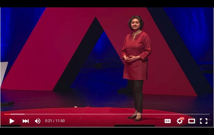 Isha Ray giving a tedX talk in Berkeley