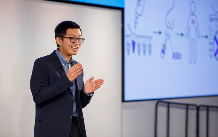Justin Lee delivering a presentation