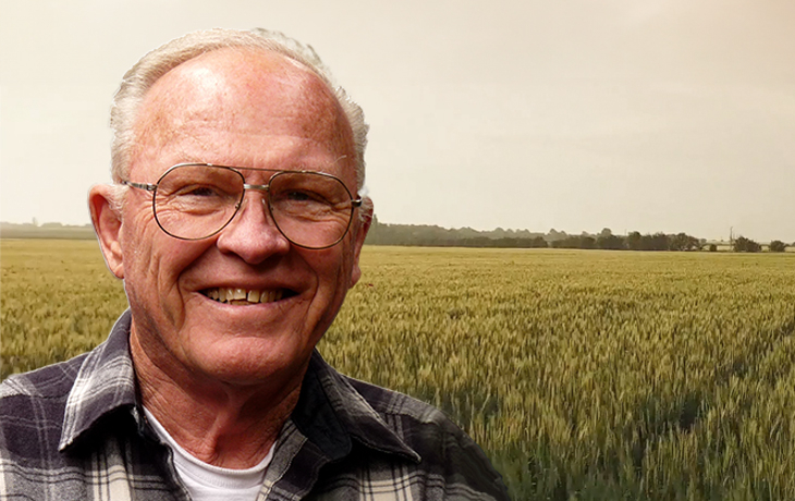A photo illustration of Milton Schroth