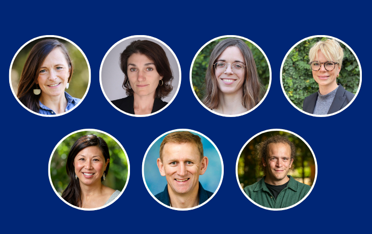 Thumbnail of incoming faculty against blue background 