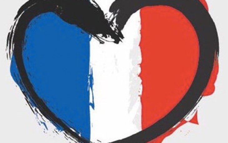 French flag and heart