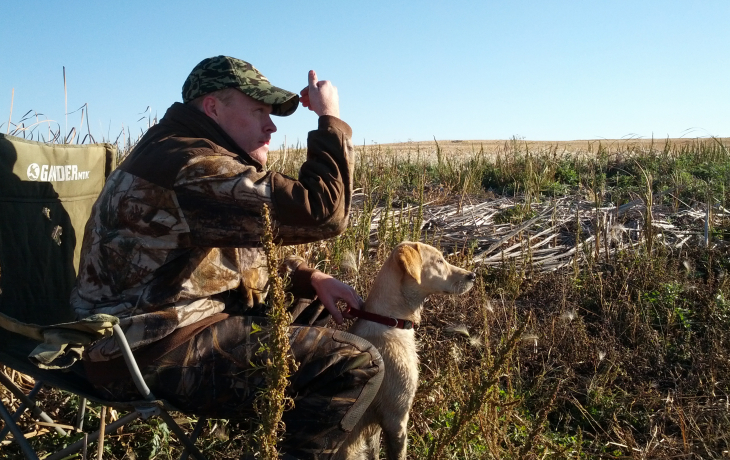 Hunter and dog