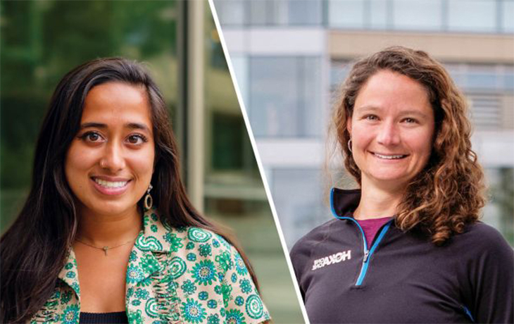 Split collage image. Left Varsha Madapoosi. Right Lucy Andrews