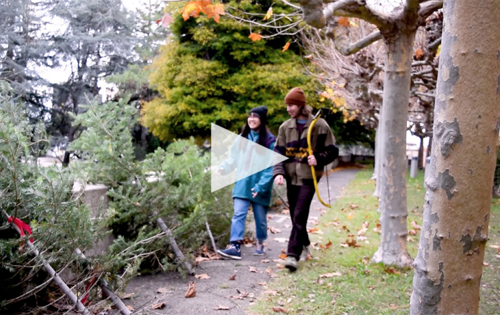 CNR students with a tree