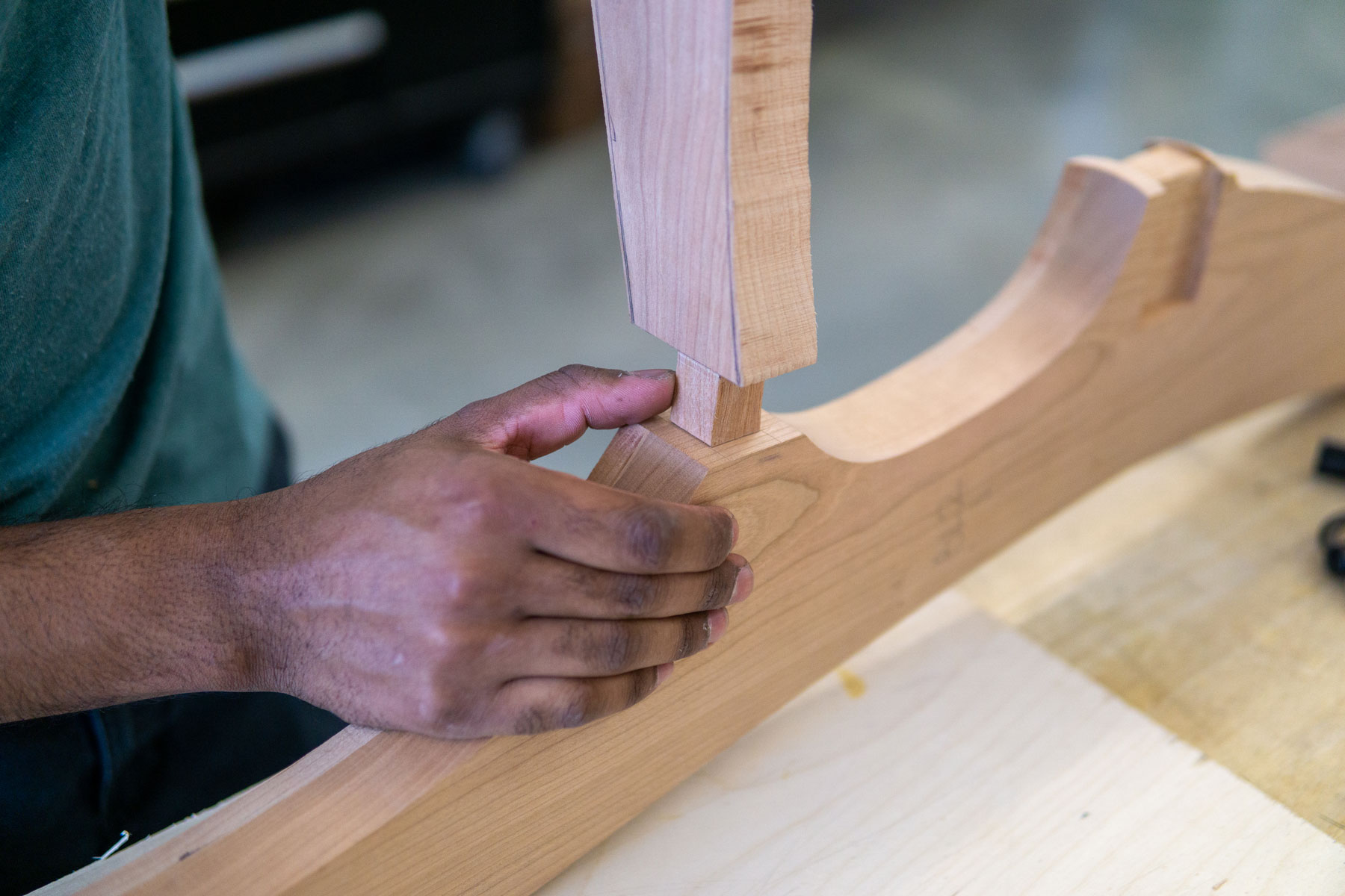 Image of Mayuresh conducting a test fit.